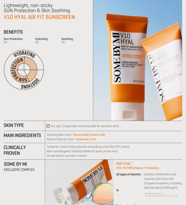 SOME BY MI - V10 Hyal Air Fit Sunscreen