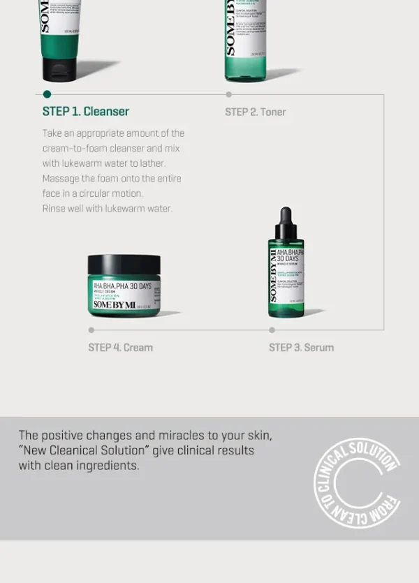 SOME BY MI - AHA,BHA,PHA 30 Days Miracle Acne Clear Foam