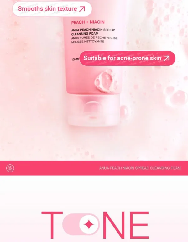 Anua - Peach Niacin Spread Cleansing Foam